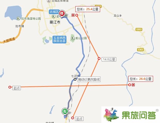 麗江機場落地自駕租車，自駕路線圖